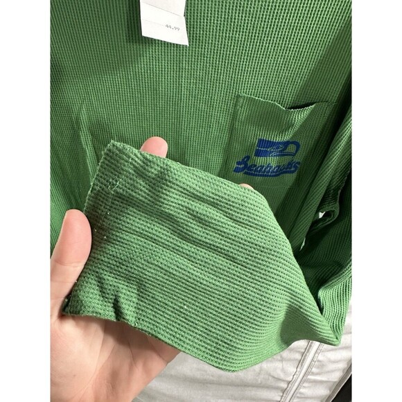 NWT Junk Food Clothing Seattle Seahawks Medium Cropped Green Waffle Knit Shirt - Picture 4 of 7